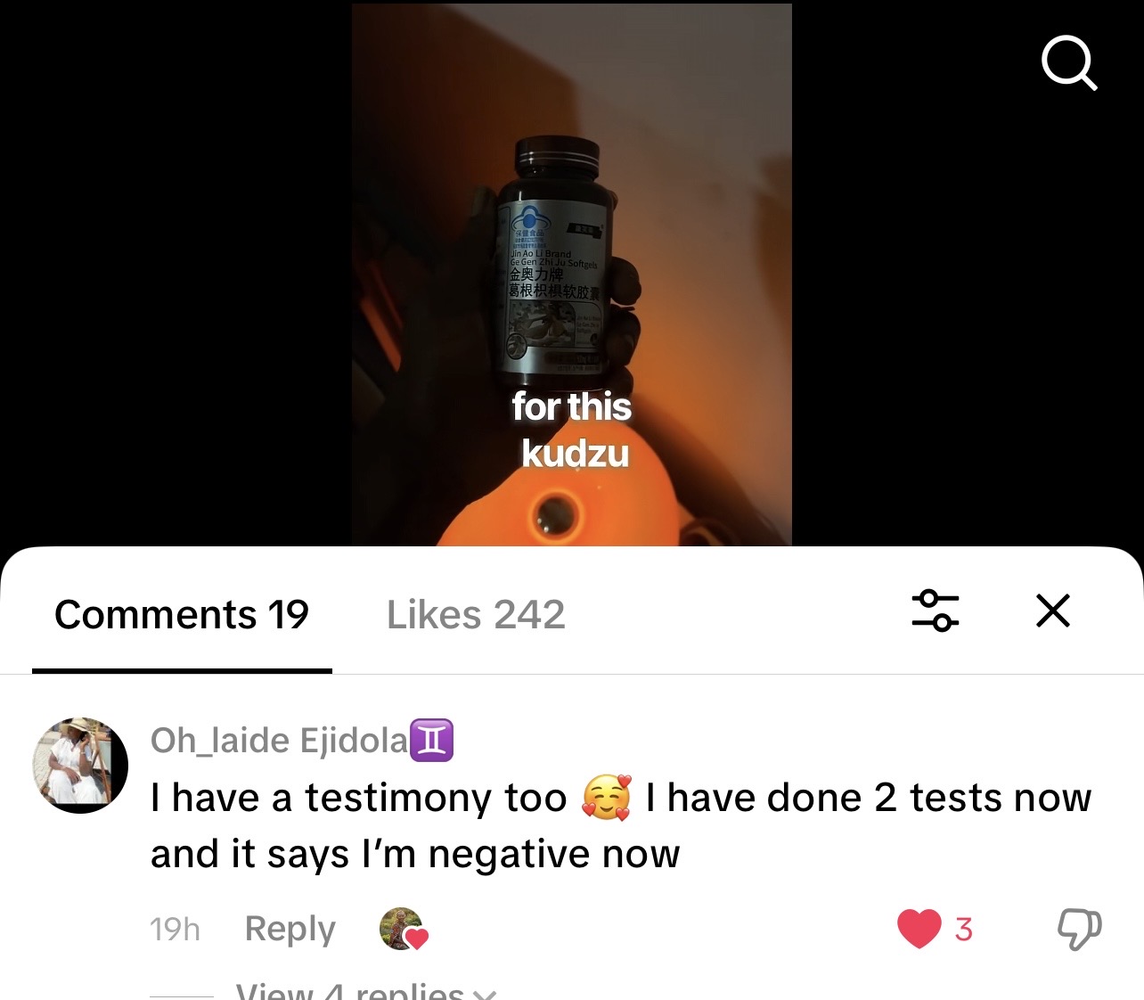 Testimonial result